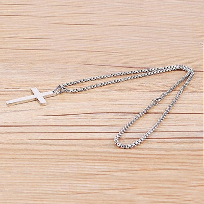 Classic Cross Necklace Men's Pendant Fashion Stainless Steel Jewelry