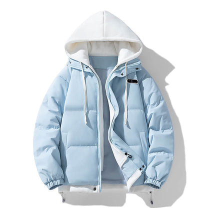 fake two piece  thickened Hooded jacket