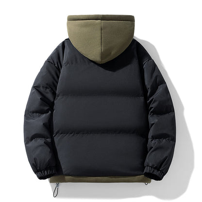 fake two piece  thickened Hooded jacket