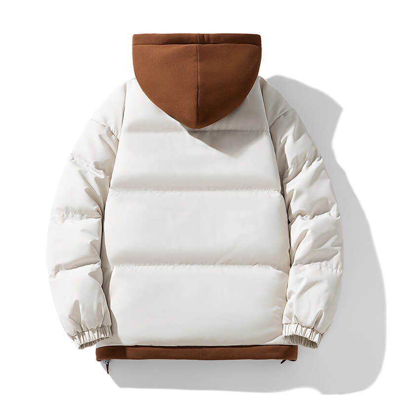 fake two piece  thickened Hooded jacket