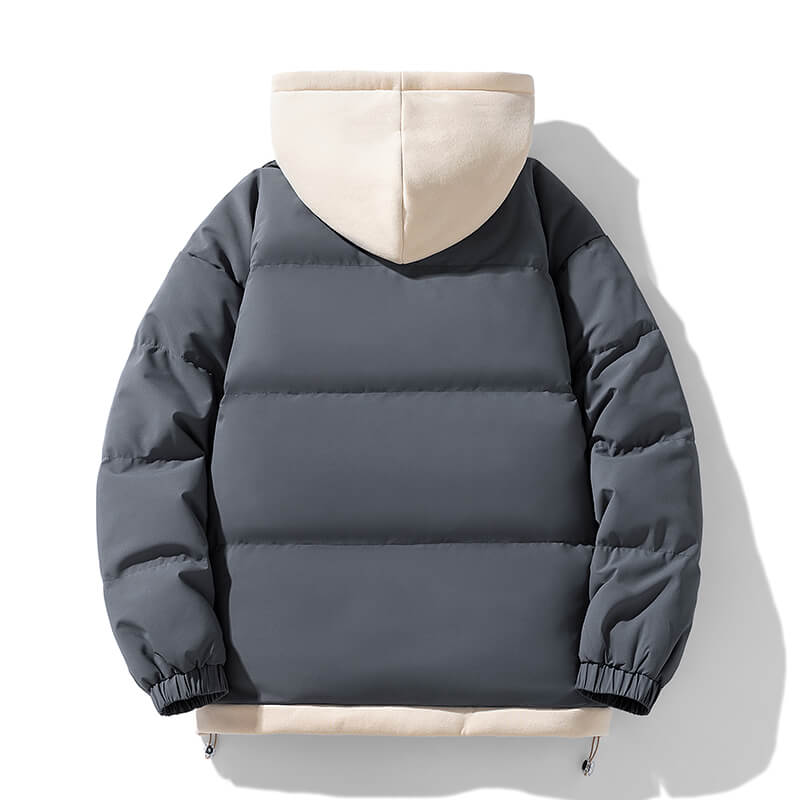 fake two piece  thickened Hooded jacket