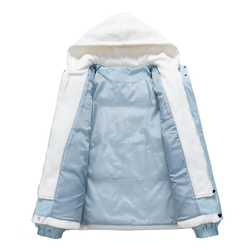 fake two piece  thickened Hooded jacket