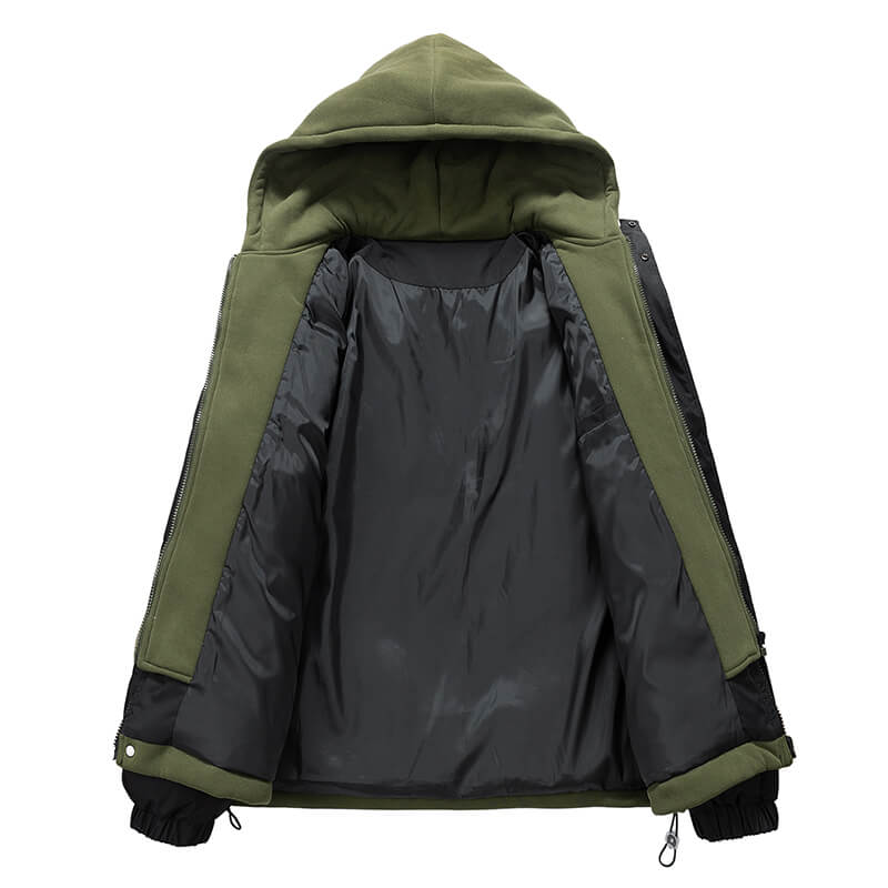 fake two piece  thickened Hooded jacket