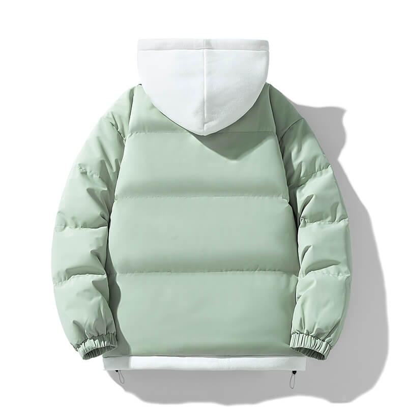 fake two piece  thickened Hooded jacket