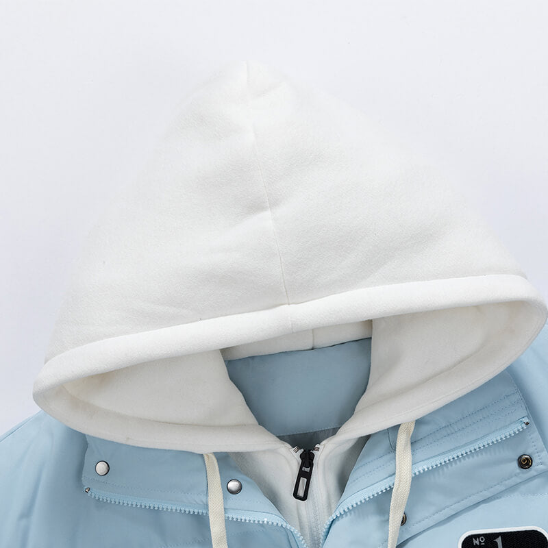 fake two piece  thickened Hooded jacket