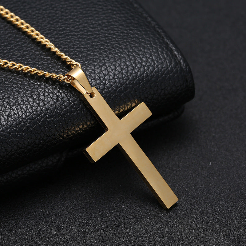 Classic Cross Necklace Men's Pendant Fashion Stainless Steel Jewelry