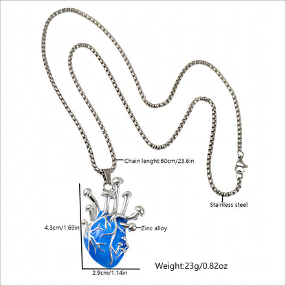 Zinc Alloy Luminous Heart Pendant Necklace